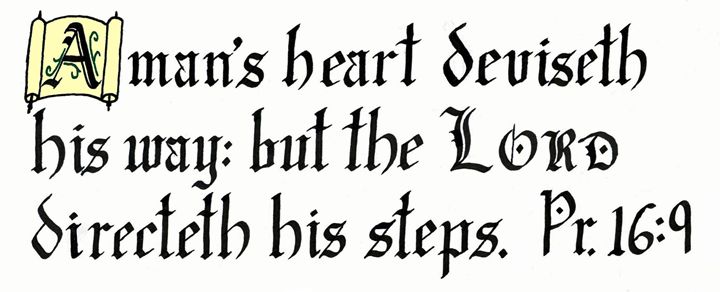 Proverbs 16:9 Calligraphy Scripture - Steven DeVowe