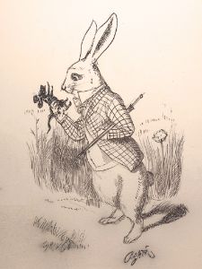 Hand-drawn image of The White Rabbit