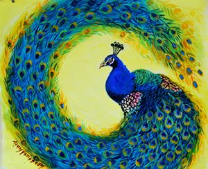 Dancing peacock