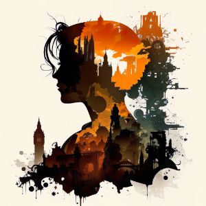 Silhouettes of Steampunk Cityscape 2 - MindAsylum - Asylum of the Souls