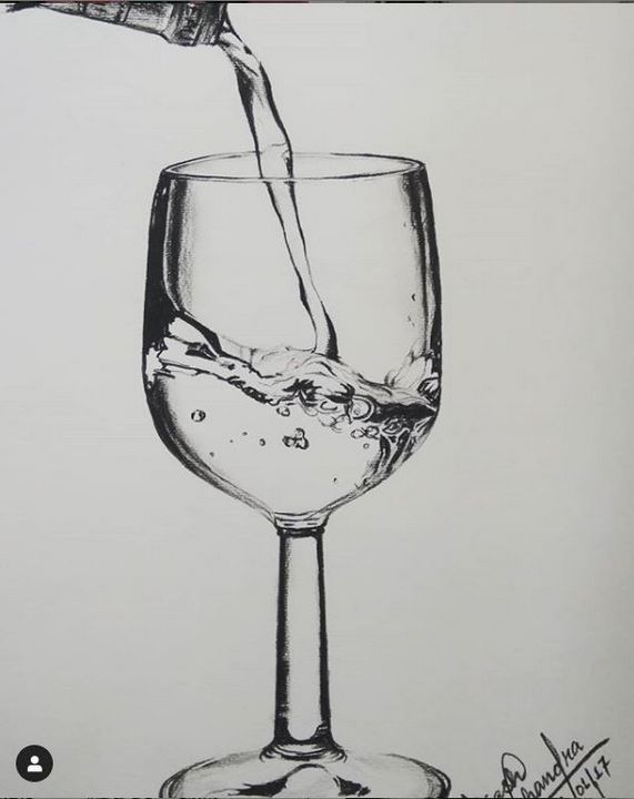 Hyperrealistic drawing glass of water  Steemit