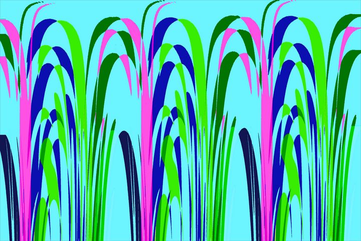 Colorful Reeds On Sky Blue Laura B Haw Art Celebrativity Digital
