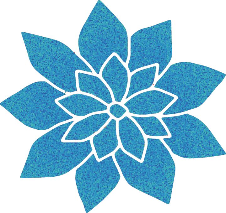 Serene Blue Mosaic Flower Laura B Haw Art Celebrativity Digital