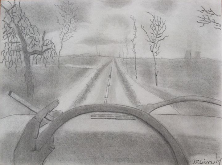 long road drawing