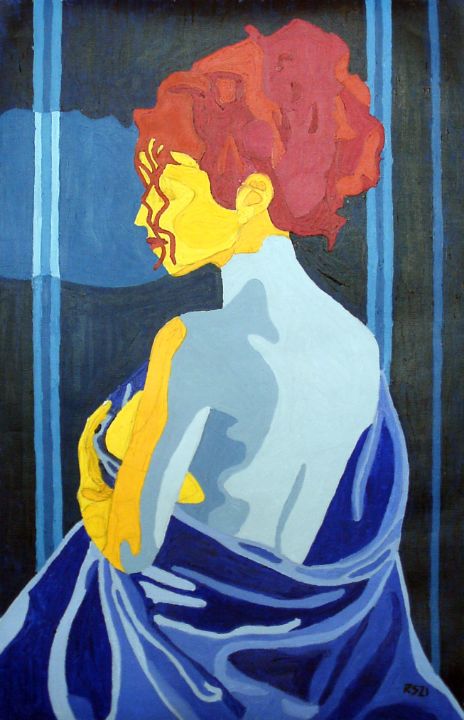 Woman in Blue/Yellow - Randall Steinke