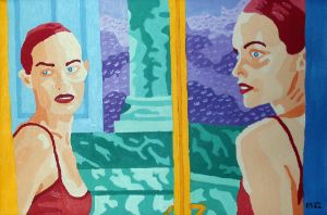 Woman in Door Mirror - Randall Steinke