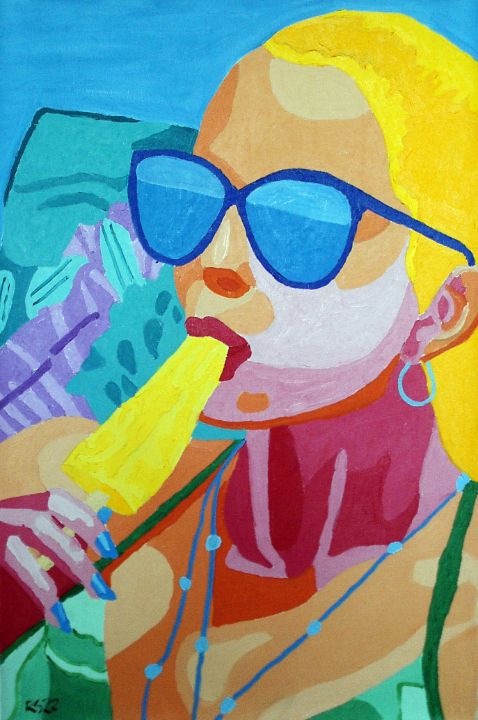Woman with Popsicle - Randall Steinke