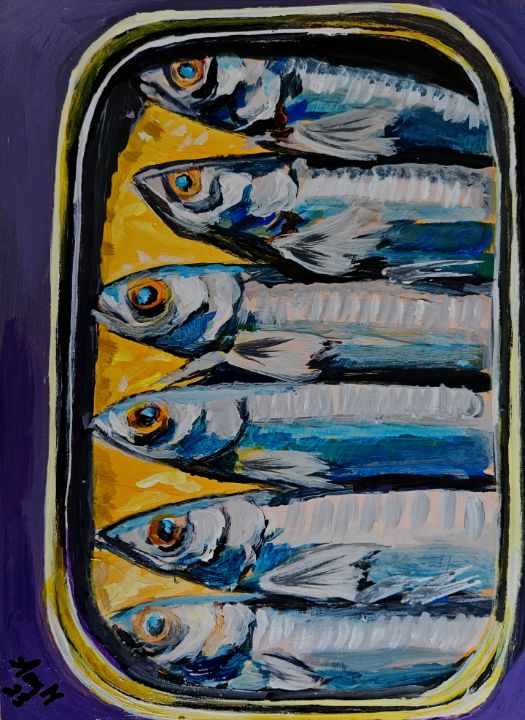 Sardines Art by Amy McGowen Paintings Prints Animals Birds