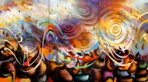 Caspian drops.(triptych).140X255