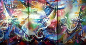 Genetics in the Universe.(triptych)