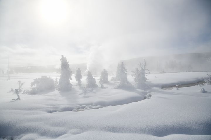 HOLY SNOWSCAPE in Yellowstone Geyser - Christine M - Paintings & Prints ...