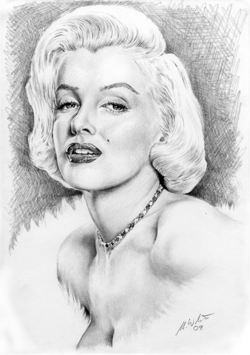 Marilyn Monroe_White Fur - Wally's Art World