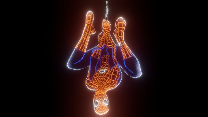 Spiderman Marvel Neon - Wallking Art