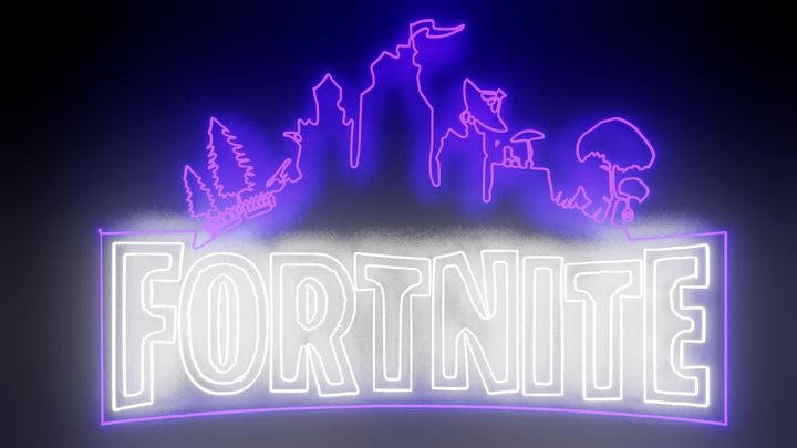 Fortnite Neon geek game sign - Wallking Art