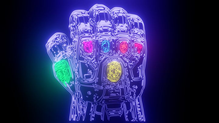 Thanos Infinity Gauntlet Neon - Wallking Art