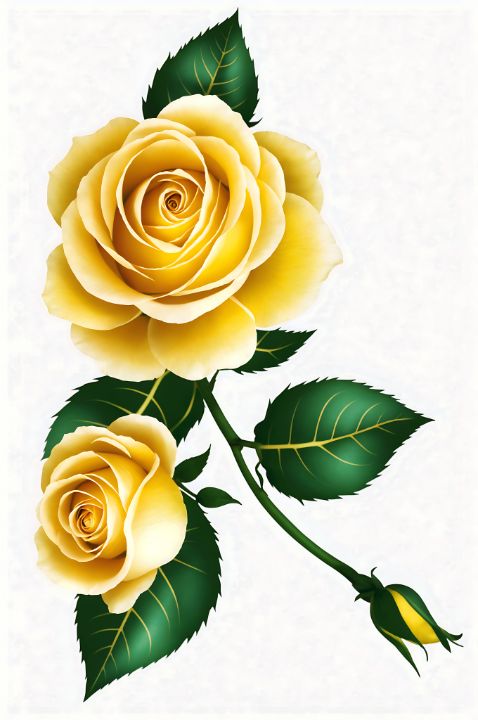 Yellow Roses Digital Yellow Roses - MespensDigital - Digital Art & AI, Flowers, Plants ...