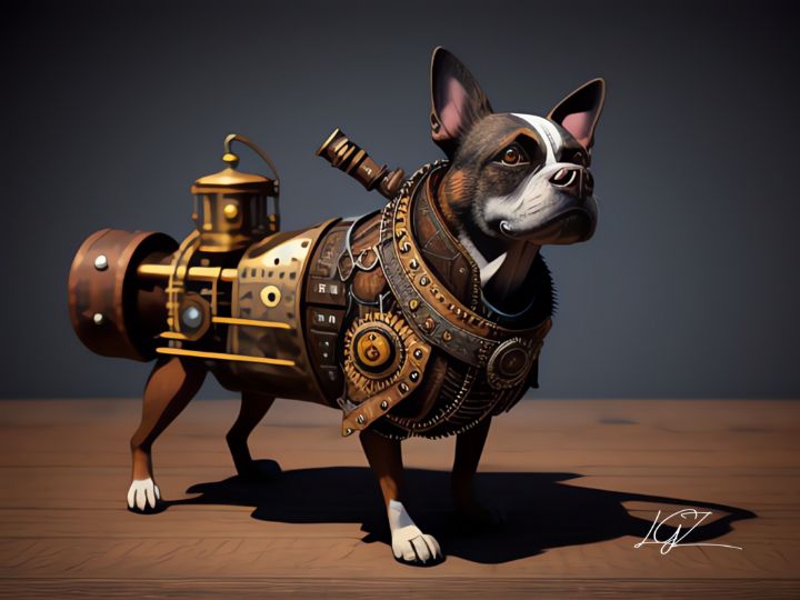 Dog dressed in a steampunk outfit - LGZ Gallery - Digital Art, Animals,  Birds, & Fish, Dogs & Puppies, Other Dogs & Puppies - ArtPal