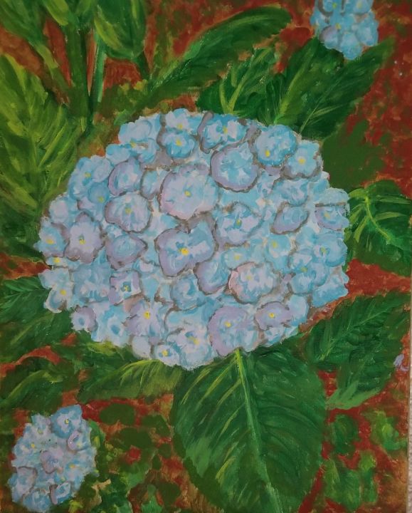 Hydrangea in Blue - Rtwork by Robin