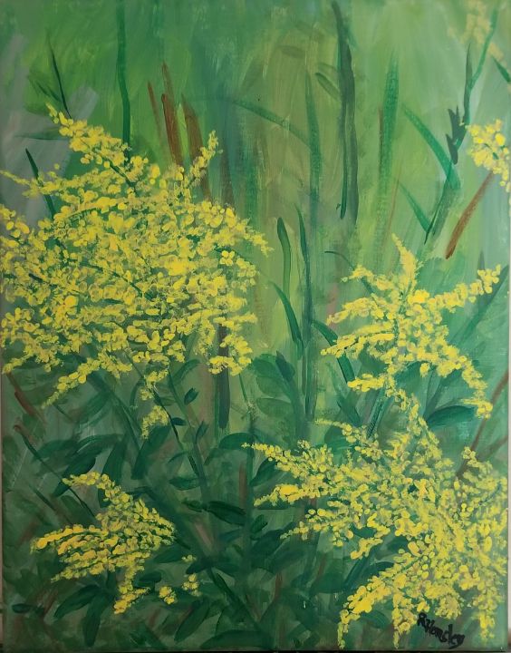 Goldenrod Wildflowers - Rtwork by Robin