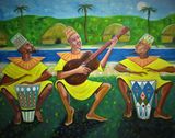 African Music Fantasy - Art By Cyril - Paintings & Prints, Ethnic