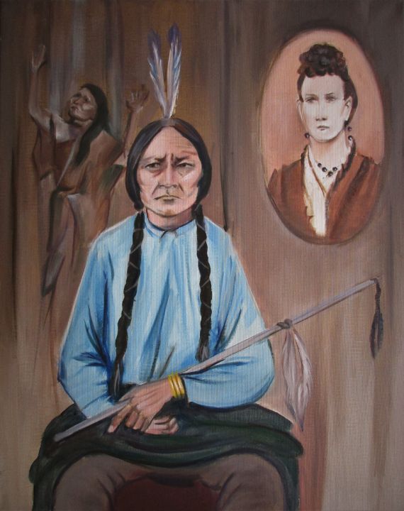 Sitting Bull and  Caroline Weldone - Art By Cyril