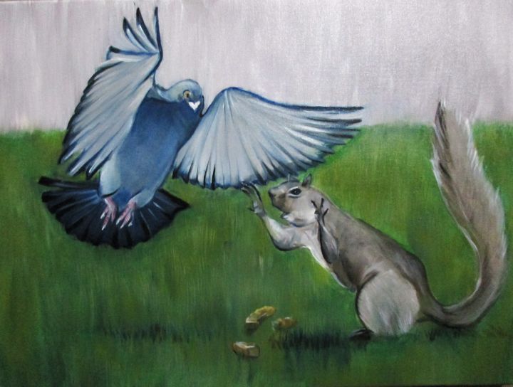 Squirrel and Pigeon - Art By Cyril