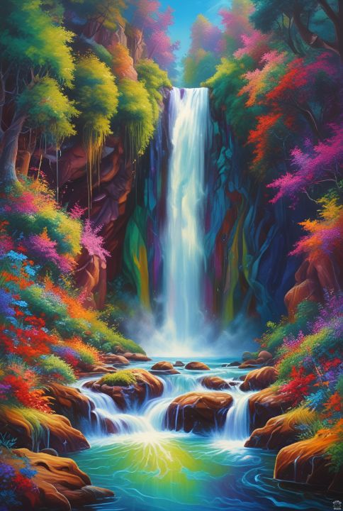 Tropic Waterfall - Offbeat Creations - Digital Art & AI, Landscapes ...