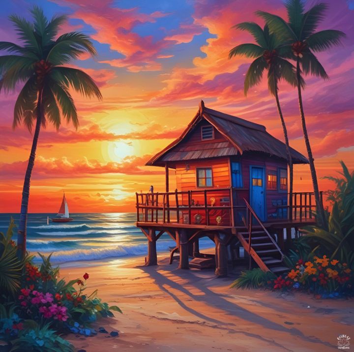 The Beach Shack - Offbeat Creations - Digital Art & AI, Landscapes ...