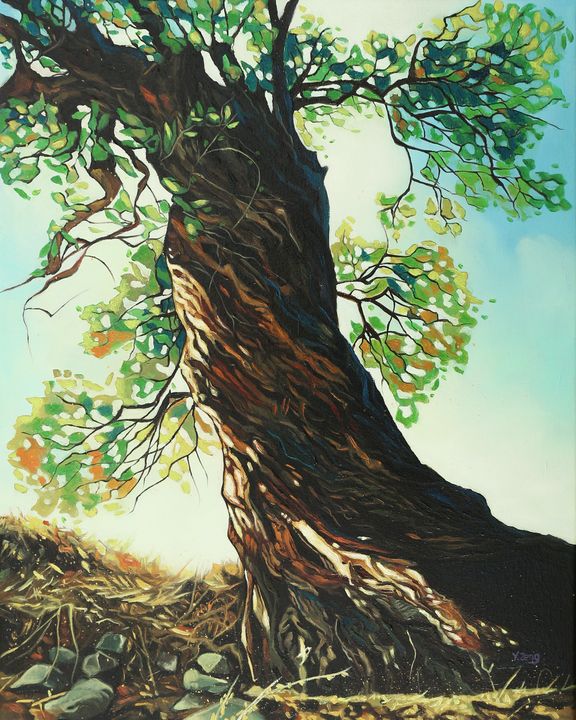 Big tree oil painting - Yue Zeng