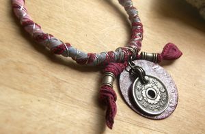 Silk Wire Wrap Charm Bracelet - Luna Essence Artistic Jewelry & Handbags