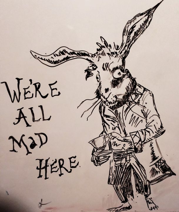 disney alice in wonderland white rabbit drawing