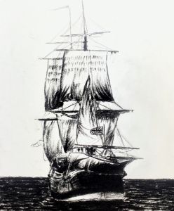 HMB Endeavour in sail - Pioneer Artworks