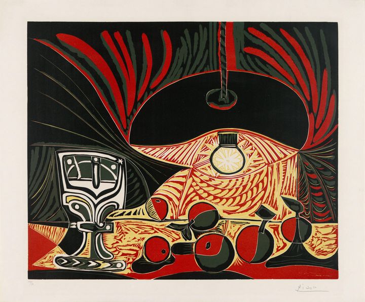 Pablo　Picasso、ワイングラス、希少な額装用画集より、新品高級額装付 Pablo Picasso、ワイングラス、希少な額装用画集より、新品高級