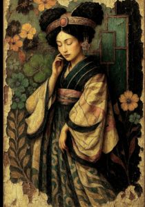 Japanese Girl in The Sakura Garden - Natalia Shchipakina