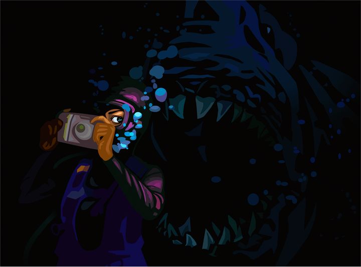 Shark Attack!! - Ian Stevenson - Drawings & Illustration, Animals