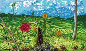 Red tree purple sky - Ian Stevenson - Drawings & Illustration