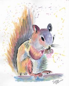 Squirrel at work - Ishitaa's art