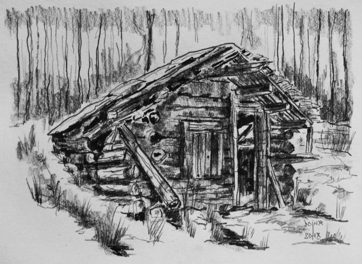 Abandoned Wooden Cabin Alaska - Doina Balanescu - Drawings ...