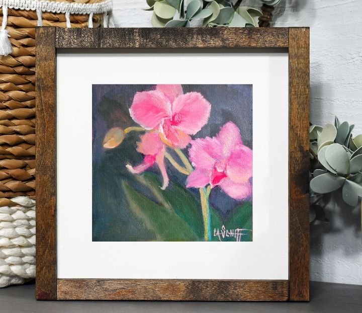 Pink Orchid Original Oil Painting - Carol Schiff Studio