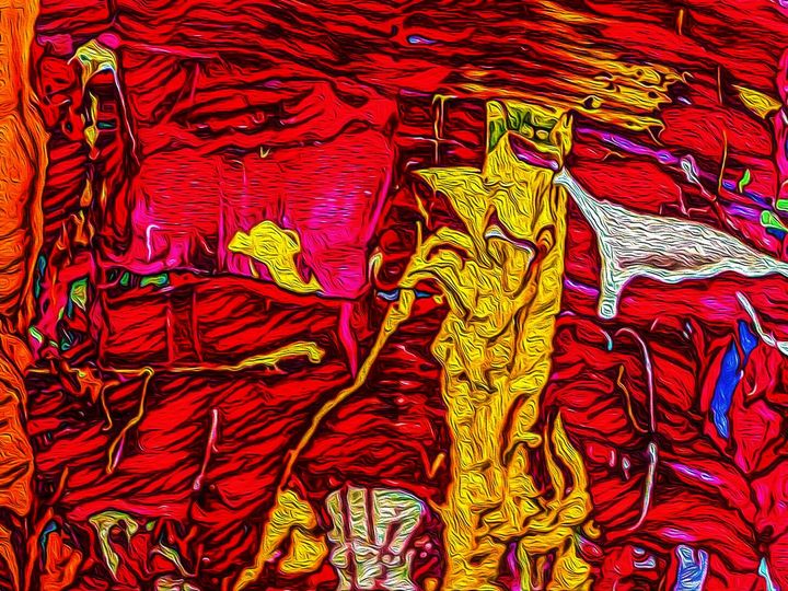 Crazy Red Abstract Print - The Thirsty Pear