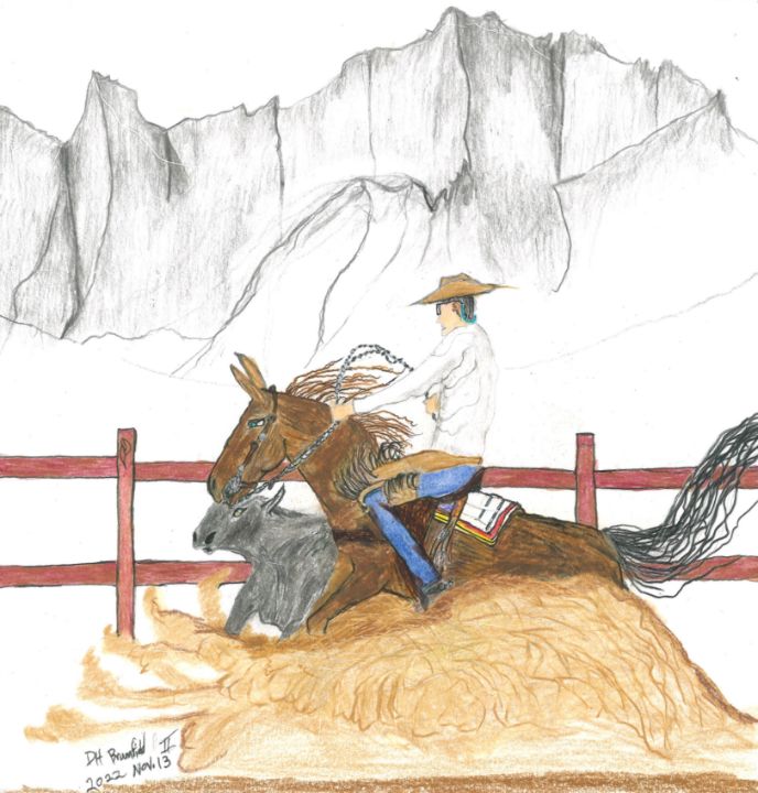 Cowboy Working Cow - David H Brumfield II's Fantasy Realm