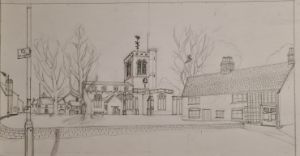 Village Church roughly sketched