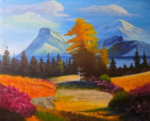 Cherry Blossom, 8x10 Acrylic, $75 - Steve Joseph Landscape Art