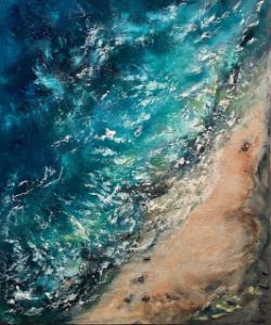 Sea Line: Blue Ocean Horizon - Ludmila Gorbunova Art - Paintings