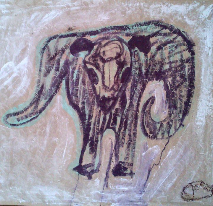 Brown scribble Bullroarer - Cint Clare