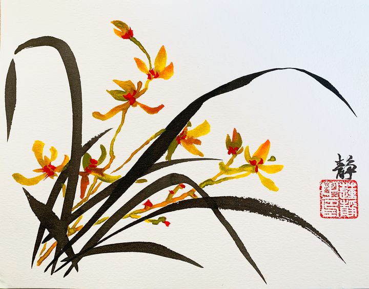 Chinese Ink Orchid - Lillian's Chinese Ink