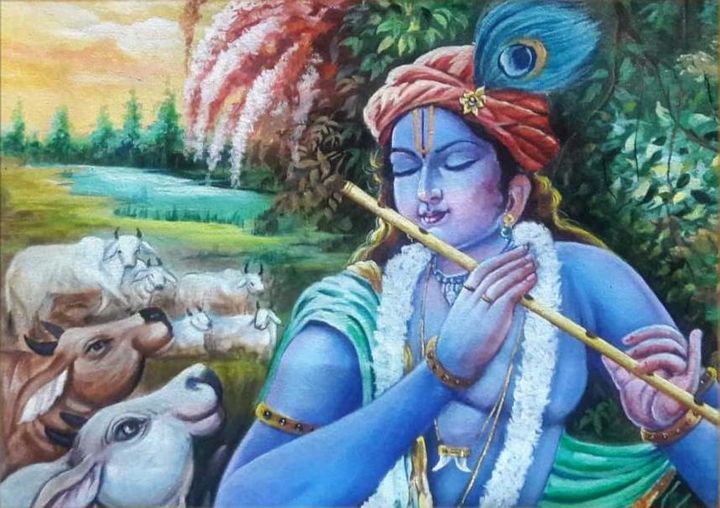 Lord Krishna - Nature art
