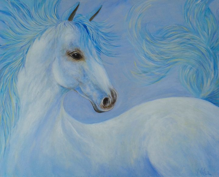 "White Horse in Blue" - Nika Andreiko
