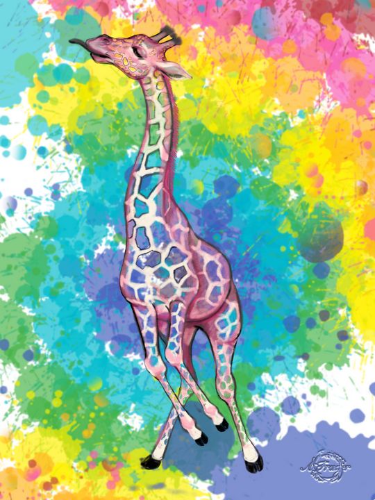 X Monogram Letter Rainbow Paint Splatter Printable Greeting Card - Luna - View #8