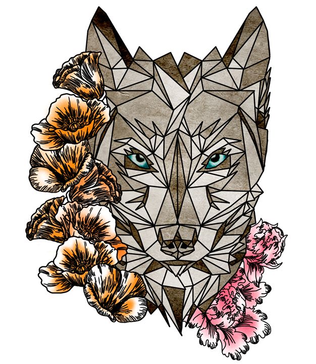 Geometric Wolf - Maxim Iulia - Digital Art, Animals, Birds, & Fish, Wolves  - ArtPal